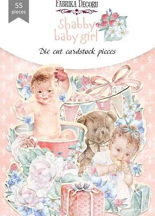 Набор высечек, коллекция shabby baby girl redesign, 55 шт