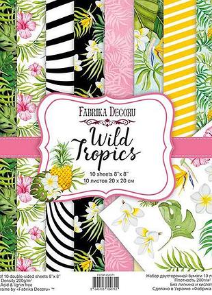 Набор скрапбумаги wild tropics 20x20 см, 10 листов