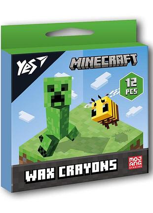 Восковые карандаши yes 12 шт minecraft