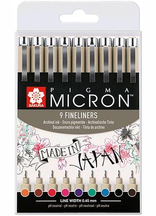 Набор лайнеров pigma micron 9кол sakura