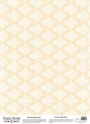 Деко веллум (лист кальки с рисунком) damask sand, а3 (29,7см х 42см)
