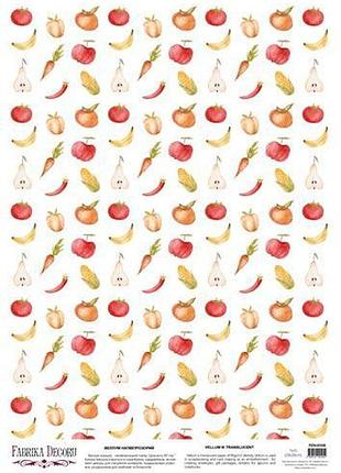 Деко веллум (лист кальки с рисунком) summer fruits, а3 (29,7см х 42см)