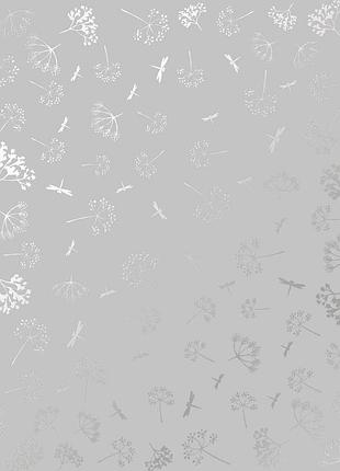 Лист односторонней бумаги с серебряным тиснением, дизайн silver dill gray, 30,5см х 30,5см