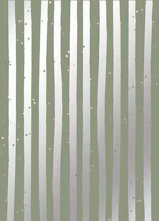 Лист односторонней бумаги с серебряным тиснением, дизайн silver stripes olive, 30,5см х 30,5см