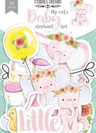 Набор высечек, коллекция my cute baby elephant girl, 44 шт