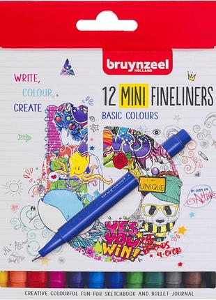 Набор линеров fineliner mini 12кол bruynzeel