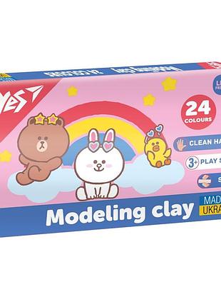 Пластилін yes line friends 24 кольорів 480 г