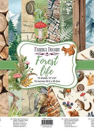 Набор двусторонней скрапбумаги forest life 30,5x30,5см, 10 листов