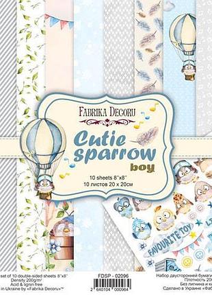 Набор скрапбумаги cutie sparrow boy 20x20 см, 10 листов