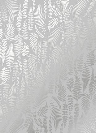 Лист односторонней бумаги с серебряным тиснением, дизайн silver fern, gray, 30,5см х 30,5см