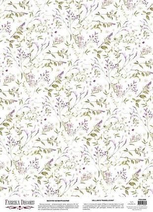 Деко веллум (лист кальки с рисунком) floral sentiments цветочный танец, а3 (29,7см х 42см)