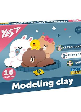 Пластилин yes line friends 16 цветов 320 г