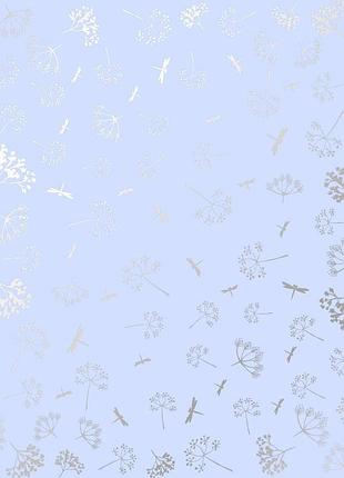 Лист односторонней бумаги с серебряным тиснением, дизайн silver dill purple, 30,5см х 30,5см