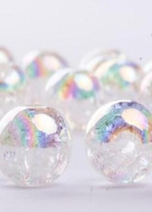 Намистини акрилові кракелюр ball- 10 мм, 500 грам,колір колір g01-кришталевий ав