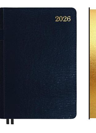 Деловой ежедневник датированный 2026 leo planner city а5 368 стр. твердый темно-синий