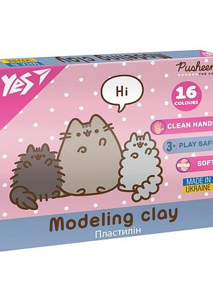Пластилін yes pusheen 16 кольорів 320 г