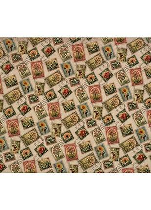 Лист крафт бумаги с рисунком botany spring , #7, 42x29,7 см