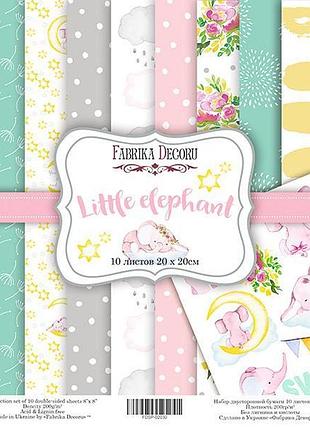 Набор скрапбумаги little elephant 20x20 см, 10 листов