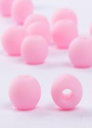 Намистини акрилові матові ball, 6 мм, 500 грам, ,колір e01-рожевий