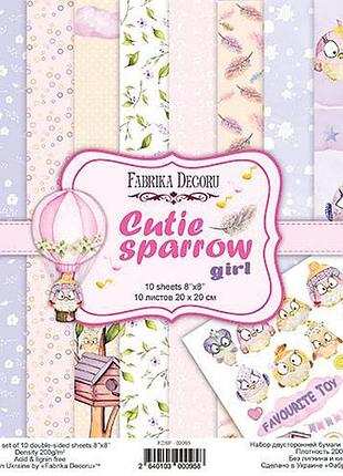 Набор скрапбумаги cutie sparrow girl 20x20 см, 10 листов