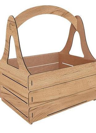 Подарочная корзинка для фруктов с верхней ручкой, 330 х 345 х 250 мм, набор diy #289, oak