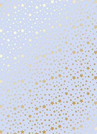 Лист односторонней бумаги с фольгированием, дизайн golden stars purple, 30,5см х 30,5см