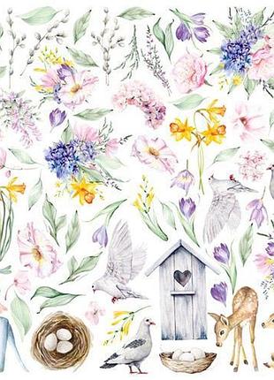Лист с картинками для вырезания tender spring 30,5х30,5 см