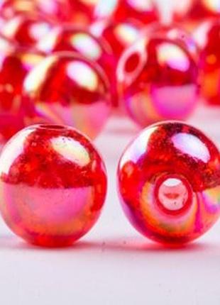 Намистини акрилові кракелюр ball- 8 мм, 500 грам, g20-червоний ав,