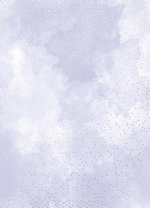 Лист односторонней бумаги с серебряным тиснением, дизайн silver mini drops, lilac watercolor, 30,5см х 30,5см