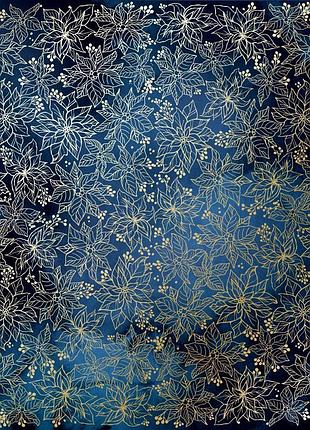 Лист односторонней бумаги с фольгированием, дизайн golden poinsettia night garden, 30,5см х 30,5 см