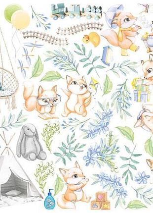 Лист с картинками для вырезания funny fox boy 30,5х30,5 см
