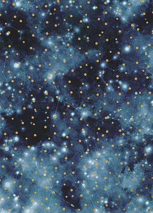 Лист односторонней бумаги с фольгированием, дизайн golden drops mystical cosmos, 30,5см х 30,5 см