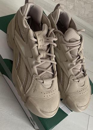 Кросівки шкіряні reebok women's x cardi b club c v2 в бежевому кольорі. розмір 38-38,5, кеди шкіра, нюдові, трендові, повсякденні, унісекс, чоловічі