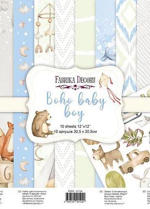Набор двусторонней скрапбумаги boho baby boy 30,5x30,5см, 10 листов