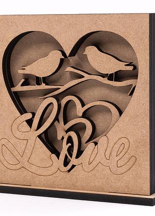 3d композиція „love“ 4, мдф, 14х14,5см, rosa talent