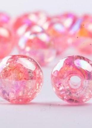 Намистини акрилові кракелюр ball- 8 мм, 500 грам, g13-темно-рожевий ав
