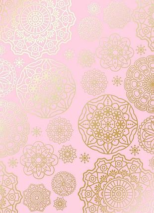 Аркуш односторонній паперу з фольгуванням, дизайн golden napkins pink, 30,5 см х 30,5 см