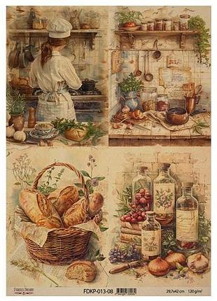 Аркуш крафт паперу з малюнком cooking delights, #8, 42x29,7 см