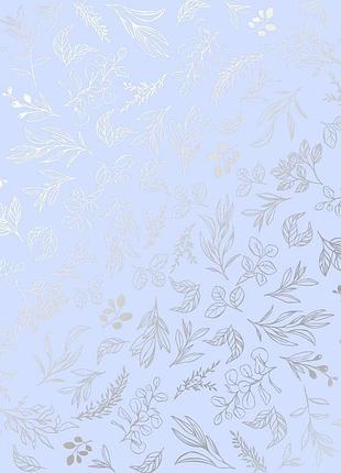 Лист односторонней бумаги с серебряным тиснением, дизайн silver branches purple, 30,5см х 30,5см