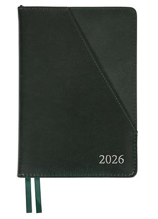 Деловой ежедневник датированный 2026 leo planner whisky а5 368 стр. твердый темно-зеленый