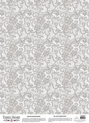 Деко веллум (лист кальки с рисунком) floral sentiments кружево, а3 (29,7см х 42см)