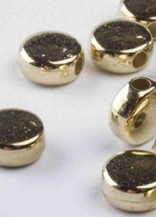 Розпірні намистини пластикові гальвановані disc-4aa300-b1, 3 x 5 мм, 500 грам, a03-світло золотий