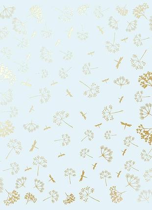 Аркуш односторонній паперу з фольгуванням, дизайн golden dill mint, 30,5 см х 30,5 см
