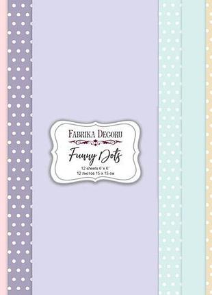 Набор скрапбумаги funny dots 15x15 см, 10 листов
