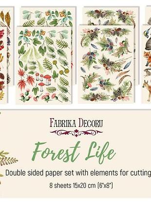 Набор двусторонних картинок для вырезания forest life 15х20см