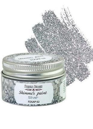 Краска с глиттером shimmer paint серебро 30 мл