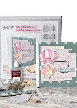 Дитячий скрапбукінг фото альбом dreamy baby girl, 20 см х 20 см, diy набір для творчості #08