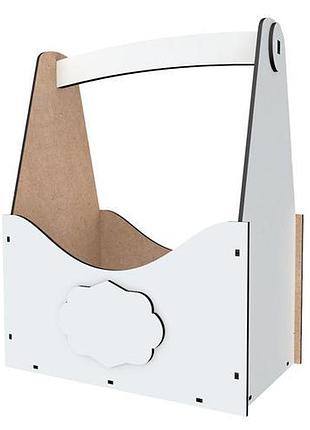 Корзинка для подарков, цветов и фруктов, 270х126х300 мм, набор diy #399 white