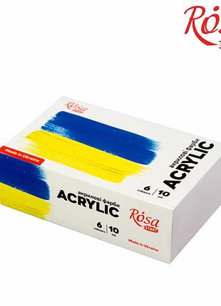 Набір акрилових фарб ukraine 6x10мл rosa start