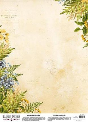 Деко веллум (лист кальки с рисунком) botany spring, а3 (29,7см х 42см)